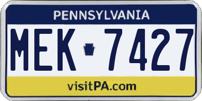 PA license plate MEK7427