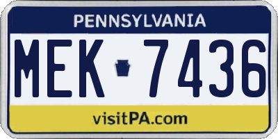PA license plate MEK7436