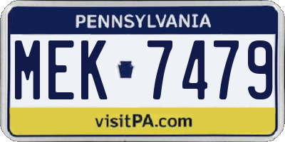 PA license plate MEK7479