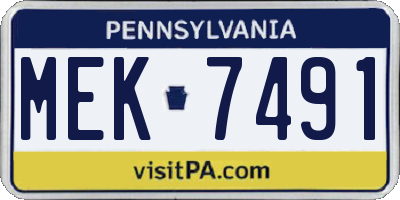 PA license plate MEK7491
