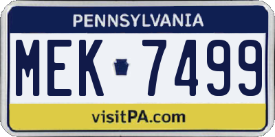 PA license plate MEK7499