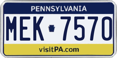 PA license plate MEK7570