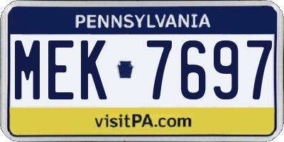 PA license plate MEK7697