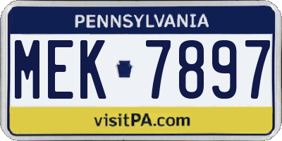 PA license plate MEK7897
