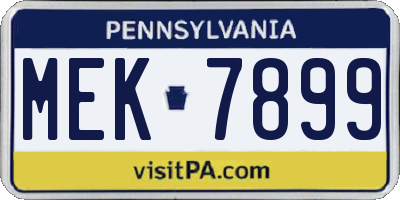 PA license plate MEK7899