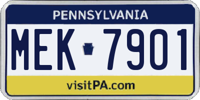 PA license plate MEK7901