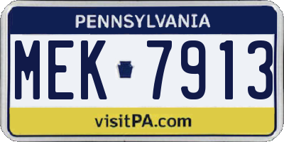 PA license plate MEK7913