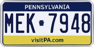 PA license plate MEK7948