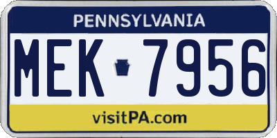 PA license plate MEK7956