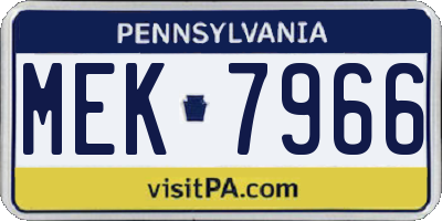 PA license plate MEK7966