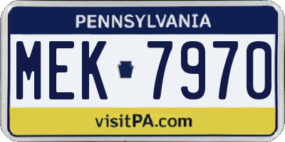 PA license plate MEK7970