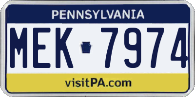 PA license plate MEK7974