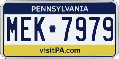 PA license plate MEK7979