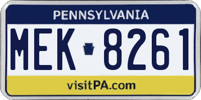 PA license plate MEK8261