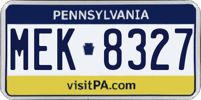 PA license plate MEK8327