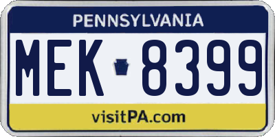 PA license plate MEK8399