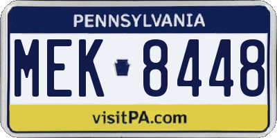 PA license plate MEK8448