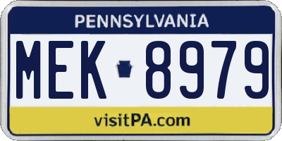 PA license plate MEK8979