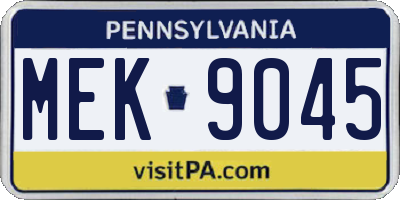 PA license plate MEK9045