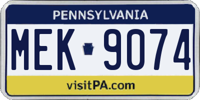PA license plate MEK9074
