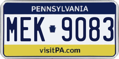 PA license plate MEK9083