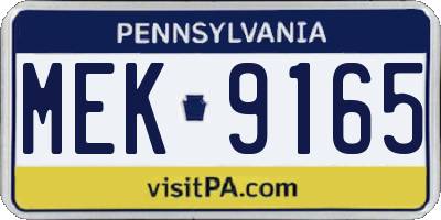 PA license plate MEK9165