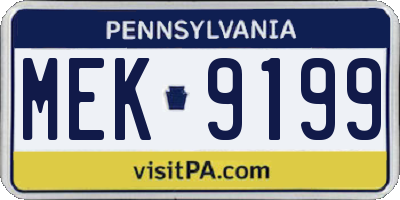 PA license plate MEK9199