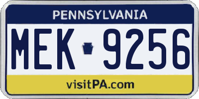 PA license plate MEK9256