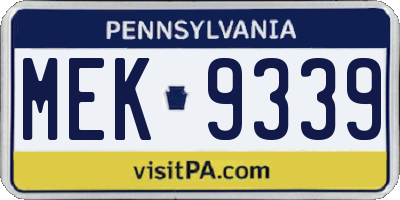 PA license plate MEK9339