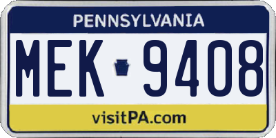 PA license plate MEK9408