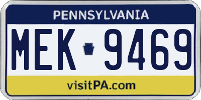 PA license plate MEK9469