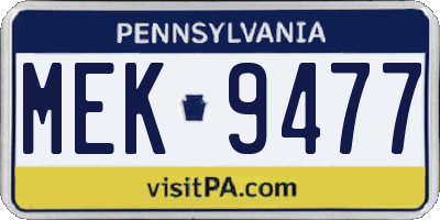 PA license plate MEK9477