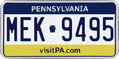 PA license plate MEK9495
