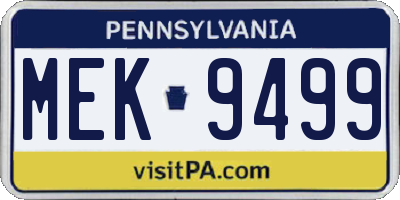 PA license plate MEK9499