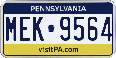 PA license plate MEK9564