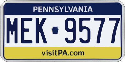 PA license plate MEK9577