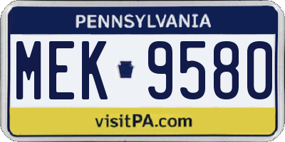PA license plate MEK9580