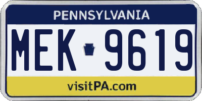 PA license plate MEK9619
