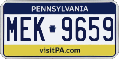 PA license plate MEK9659