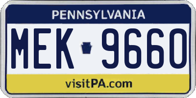 PA license plate MEK9660