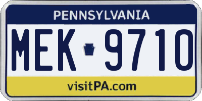 PA license plate MEK9710