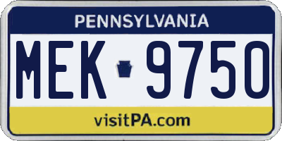 PA license plate MEK9750