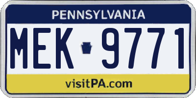 PA license plate MEK9771