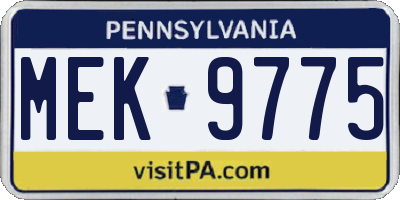 PA license plate MEK9775