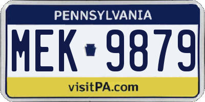 PA license plate MEK9879