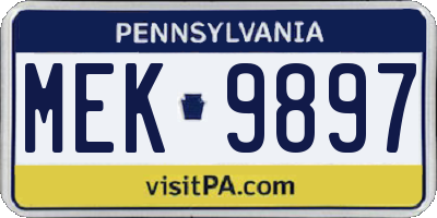 PA license plate MEK9897