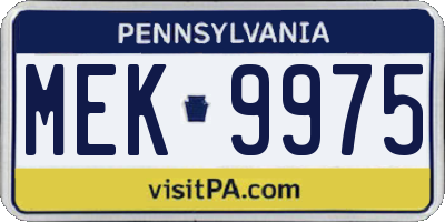 PA license plate MEK9975