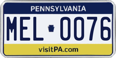 PA license plate MEL0076