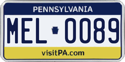 PA license plate MEL0089