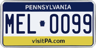 PA license plate MEL0099